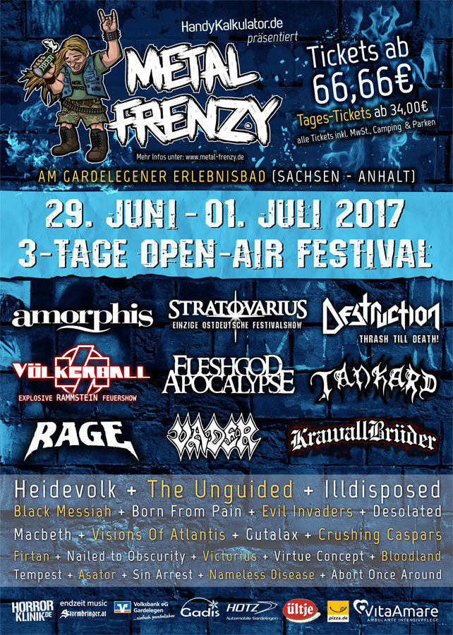 Metal Frenzy Open Air 2017 - noch 14 Tage - der Countdown läuft