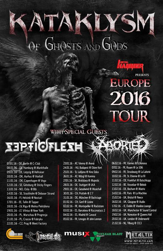 Flyer - Kataklysm - Septicflesh - Aborted - Europa Tour 2016